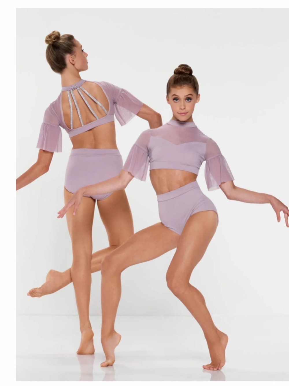 Kelle Butterflies Stoned Dance Crop Top & High-Waist Briefs. Lilac. Size teen